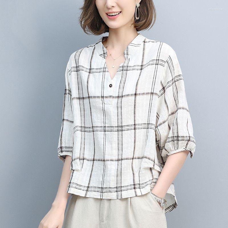 Women's T Shirts Fashion Checkered Women Design Sense V-neck Casual Short T-shirt Loose Sleeve Thin Blouse Summer Trend Y2k Tshirt, Brown
Women's T Shirts Fashion Checkered Women Design Sense V-neck Casual Short T-shirt Loose Sleeve Thin Blouse Summer Trend Y2k Tshirt, Brown