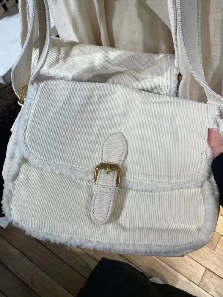 Waist Bags PUWD Sweet Corduroy Bag Girls Spring Fashion Women Inclined Shoulder 230711