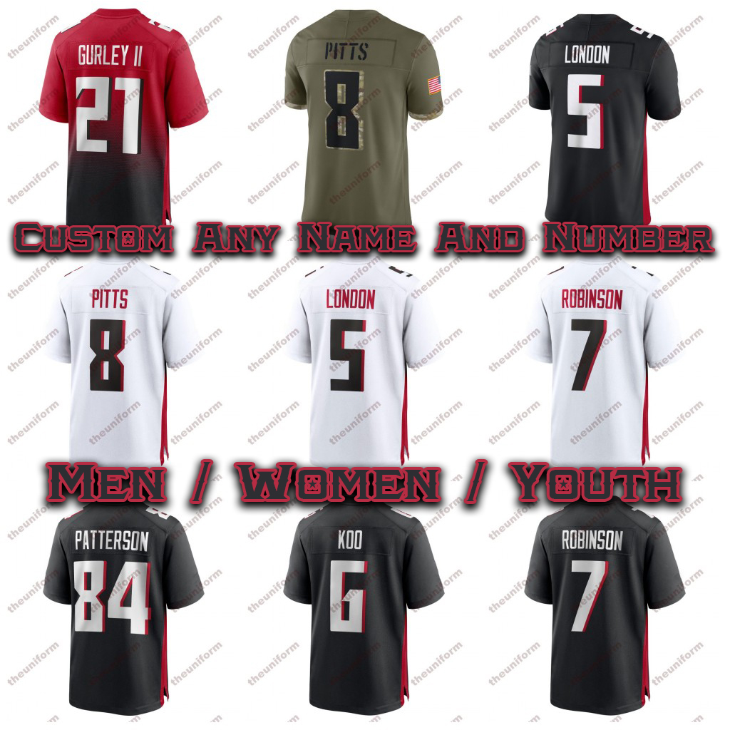Custom Mens 7 Robinson American Football Jerseys 8 Pitts 21 Sanders 9 Ridder 30 Bates III 6 Koo 24 Terrell Jr Womens Youth 5 London Football Jersey Size -5XL, Black
Custom Mens 7 Robinson American Football Jerseys 8 Pitts 21 Sanders 9 Ridder 30 Bates III 6 Koo 24 Terrell Jr Womens Youth 5 London Football Jersey Size -5XL, Black