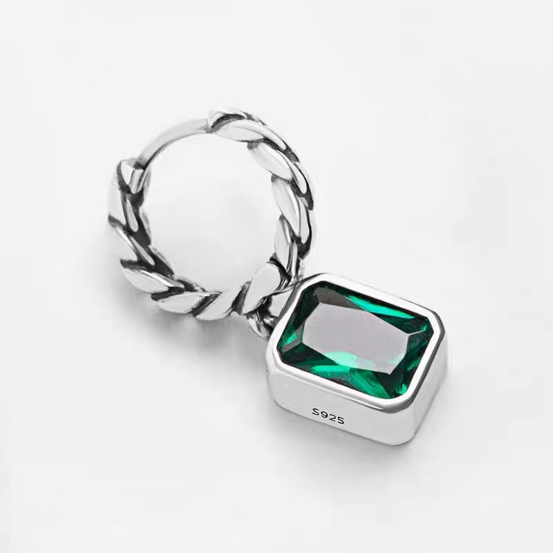 Stud Women s Hypoallergenic Green Zircon Earrings Couple Geometric Vintage Pierced Charming Chic Fashion Party Jewelry Gifts 230710