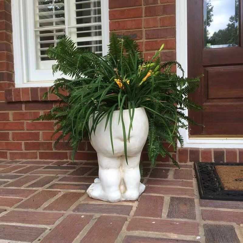 In StockMuggly's The Face Garden Statue Planter Outdoor Garden Home styles Antique White Grumpys Granny The Muggly Face Statue L230620