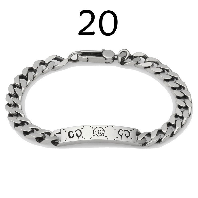 Chain Stainless Steel Bracelet Hip Hop Fashion Skull C Letter Punk Style Men and Women Neutral Temperament Jewelry 230710bj