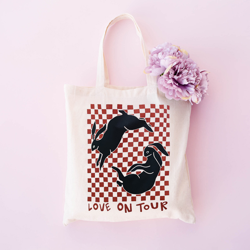 Designer tote bag , Harry Styles Love On Tour Tote Bag, rabbit Tote, Customize