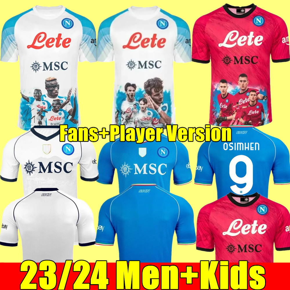 23 24 Maglia Napoli Soccer Jerseys 2023 2024 Kids Kit Naples Home Away Football Shirt Christmas Valentine's Day Halloween Special Fouth MARADONA OSIMHEN ANGUISSA SsC, 21/22 kids 3rd+socks