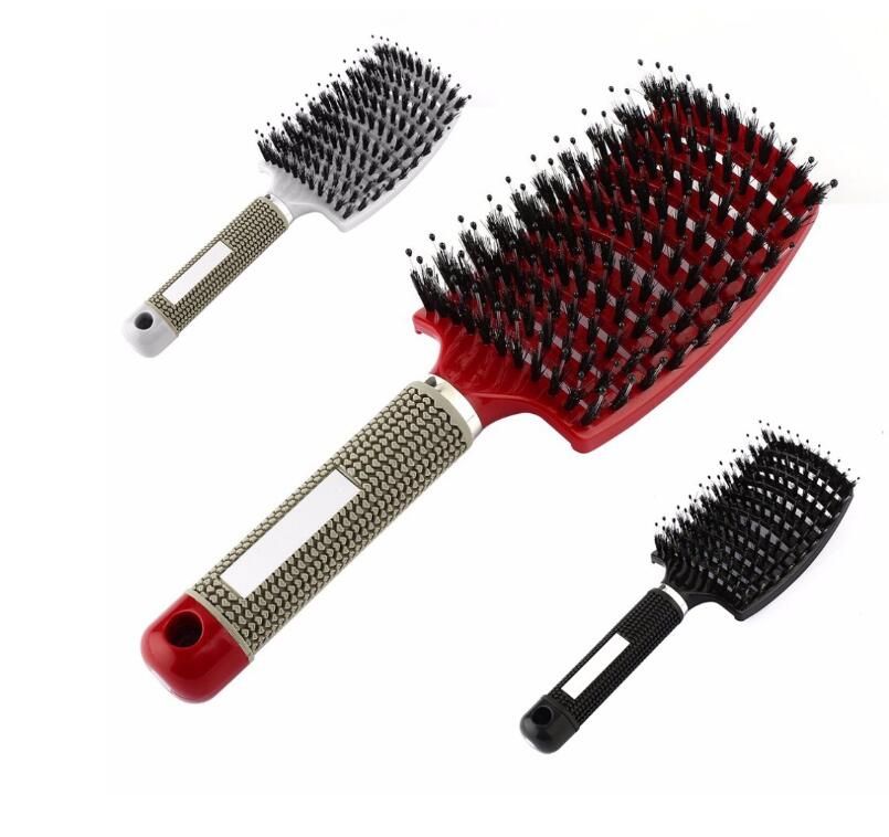 Professional Anti-static Hair Brush Curved Row Hair Comb Hairstyle Scalp Massager Hairbrush Barber Hairdressing Styling Tools