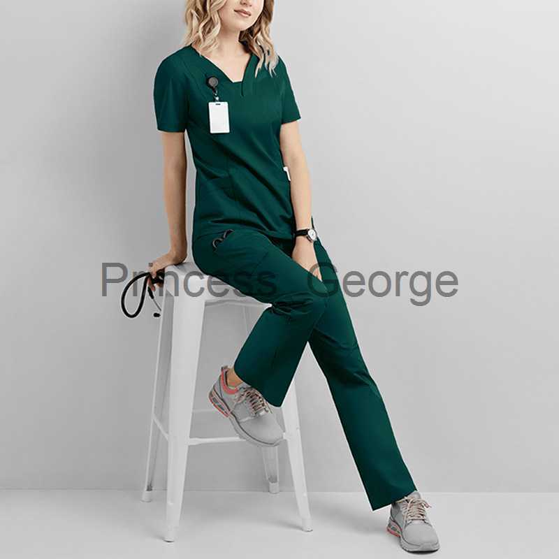 Others Apparel women Surgical Suit Doctor Nurses' Uniform Beauty Salon Stomatological Hospital Overalls Hand Washing Suit x0711