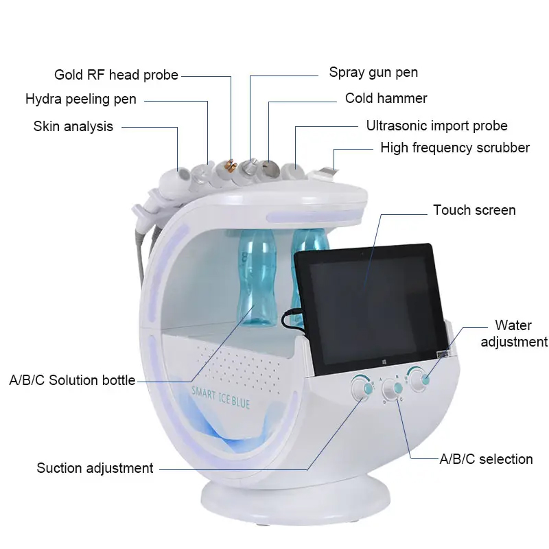 Facial Spa Skin Rejuvenation 7 in 1 H2O2 Small Bubble Aqua Peel Facial Machine Oxygen Jet Water Beauty Equipment Machine