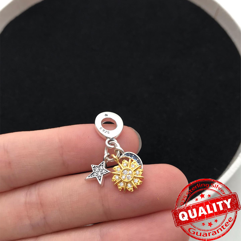 925 Sterling Silver Gorgeou 14K Gold Graduation Hat Star Family Tree Hanging Charm Bracelet Jewelry Fashion Accessorie Free Delivery