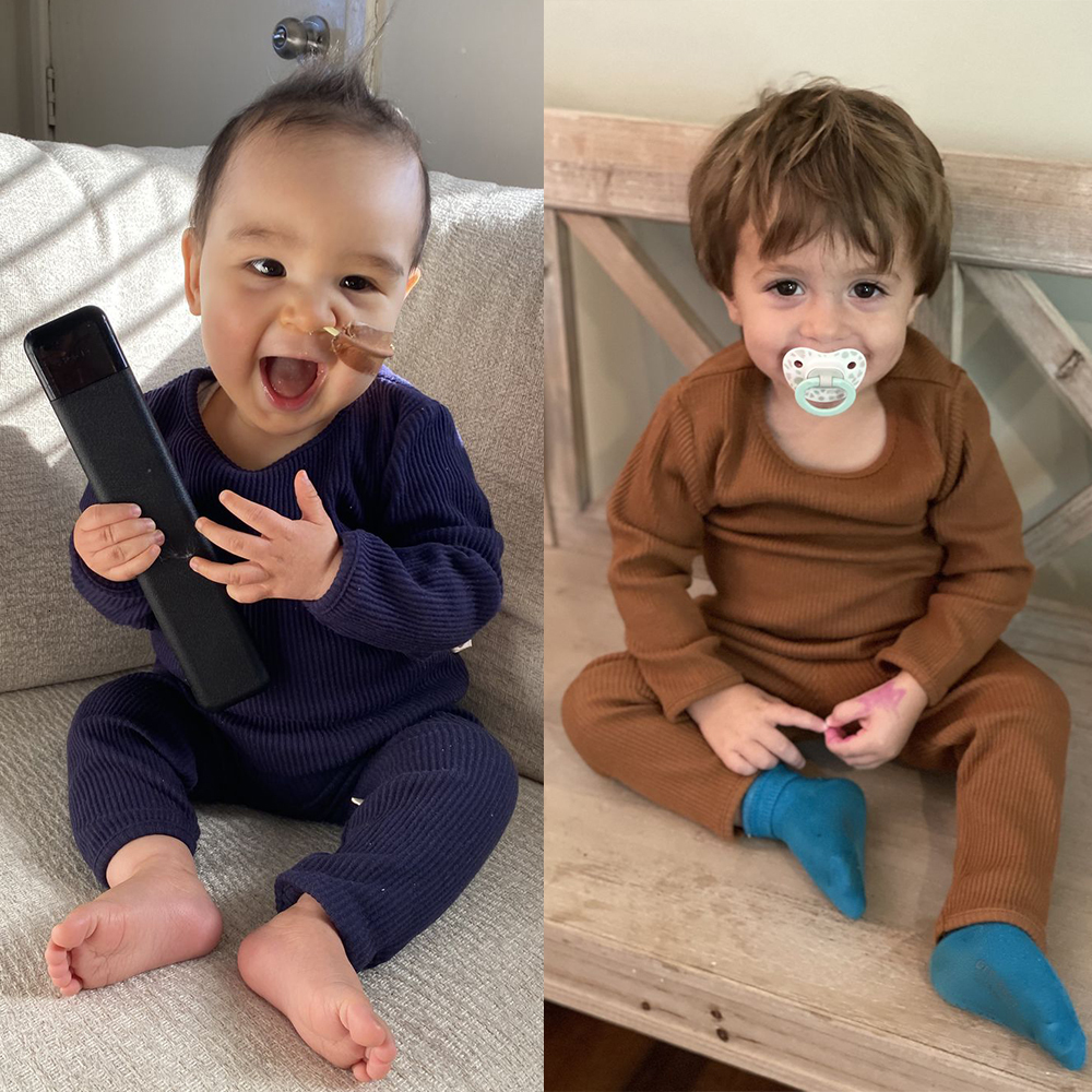 Pajamas 2Pcs Solid Ribbed Knitting Boys Girls Pyjamas Sets Kids Pajamas PulloverPants Cotton Clothes Long Sleepwear Tracksuit Costume 230710