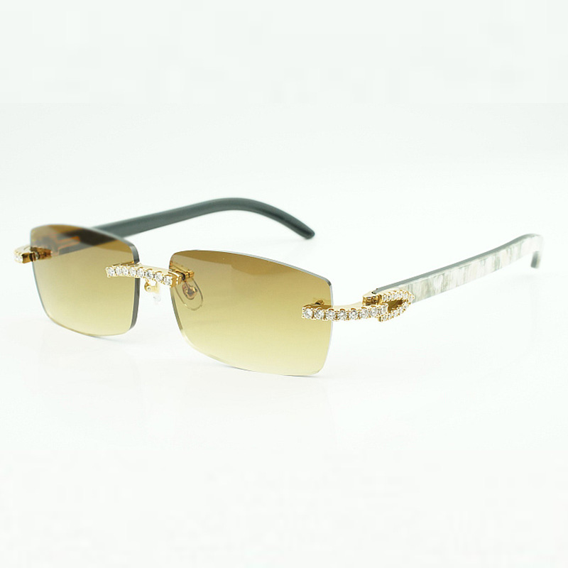 Frameless Buffs Moissanite endless Diamond Sunglasses 3524012 with natural mixed buffalo horn and 56mm lenses for men and women
Frameless Buffs Moissanite endless Diamond Sunglasses 3524012 with natural mixed buffalo horn and 56mm lenses for men and women