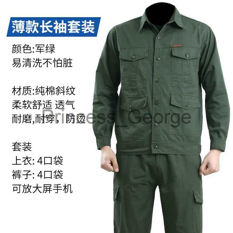 Others Apparel Summer long thin with pure cotton overalls mechanics wear labor insurance clothing work clothes of outdoor man united x0711