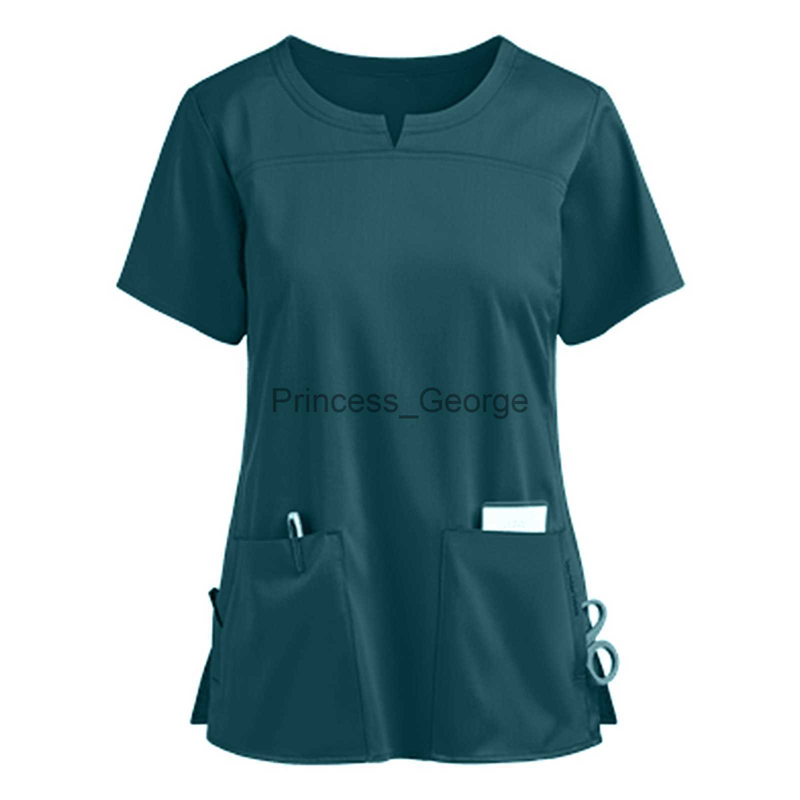 Others Apparel Women's Nursing Uniform Tshirts Tops Short Sleeve Pocket Care Workers Scrubs Medical Working Uniform Nursing Workers Scrubs Tops x