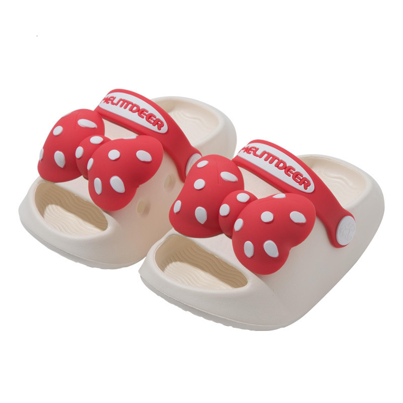 Slipper Children Slippers with Big Bow Polka Dot Printing Open-toe Non-slip Girls Casual Shoes Simple EVA Kids Fashion Beach Shoes 230710