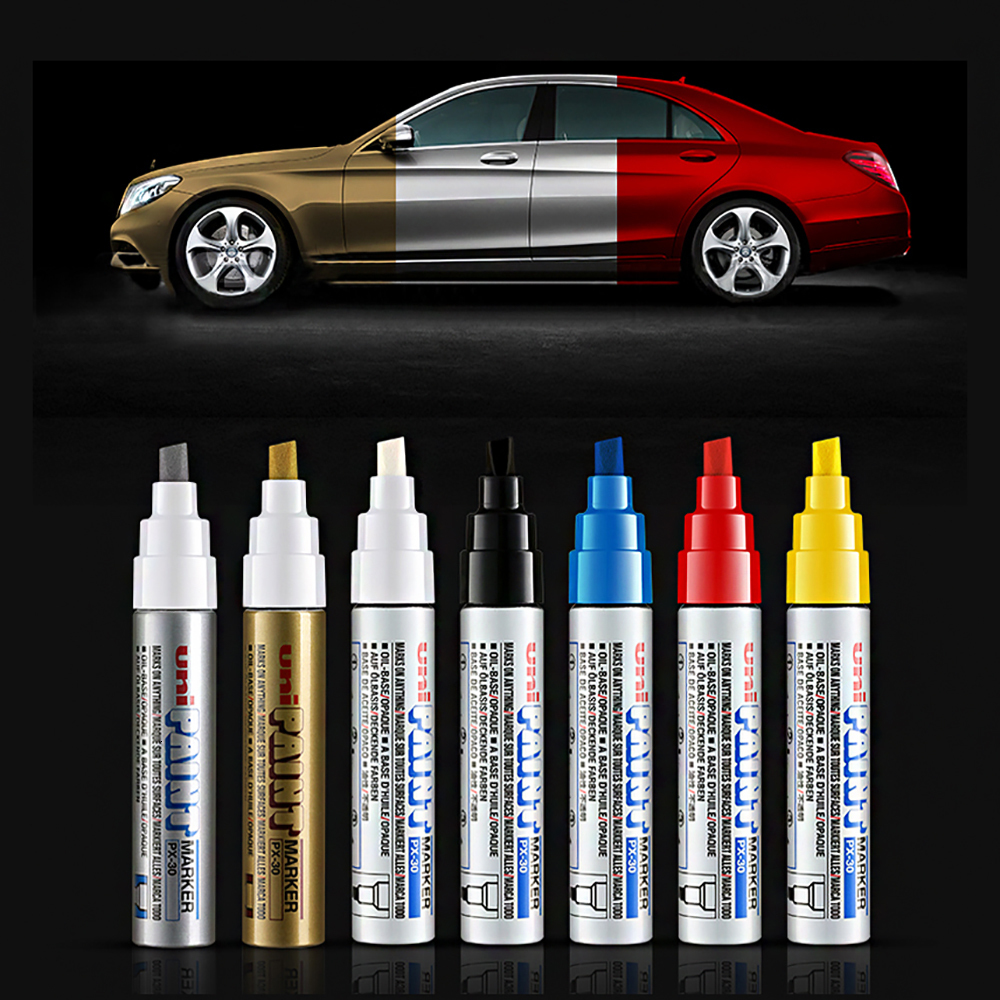 Markers 7 Pcs UNI Paint Pen PX-30 Touch-up Pen Industrial Pen Oblique Head Thick Oily Graffiti Pen Permanent Marker Painting Supplies 230710