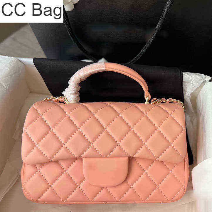 CC Bag Shopping Bags Classic Quilted Flap Premium Lambskin Designer Check Totes Metal Hardware Chain Handle Shoulder Luxury Womens Mini Hand 50OH