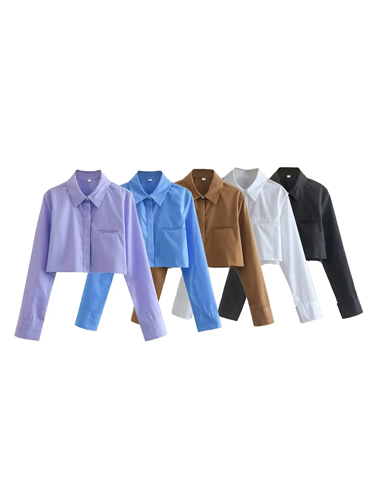Women's Blouses Shirts Icclek Female Clothing Fashion Woman Blouses Cropped Tops Short Streetwears White Shirts Clearance Traf Tops 230710