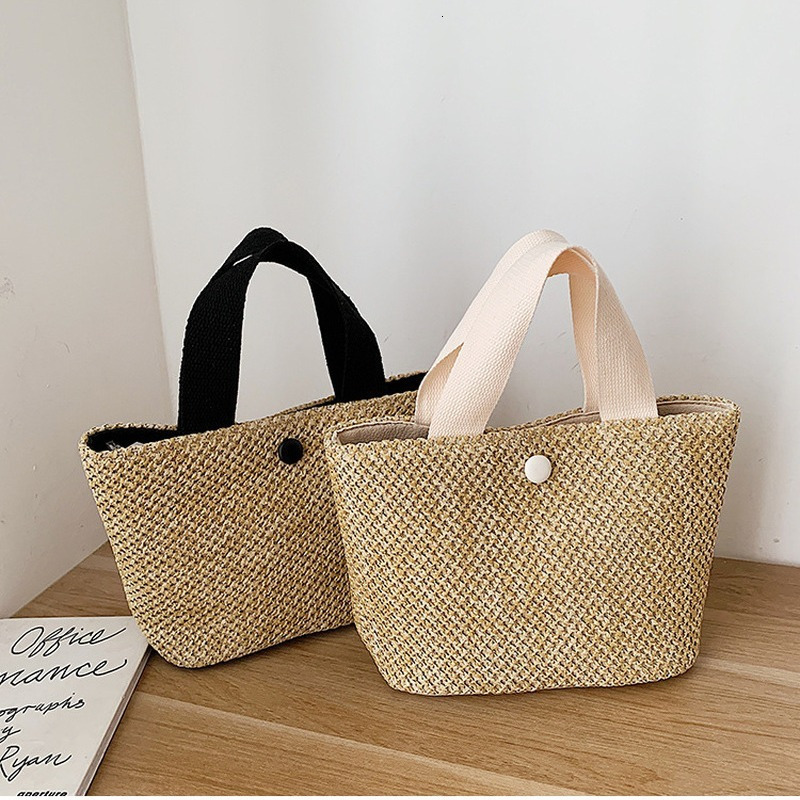 Evening Bags Summer Bohemian Handmade Weaving Women Beach Straw Bag Wrapped Rattan Basket Handbags Travel 230711
