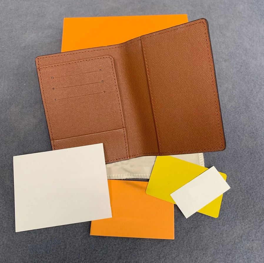 With Box Mens Passport designer Wallet 2018 Men's Card Holder Leather Women Purse Covers For Passports carteira masculina (box)