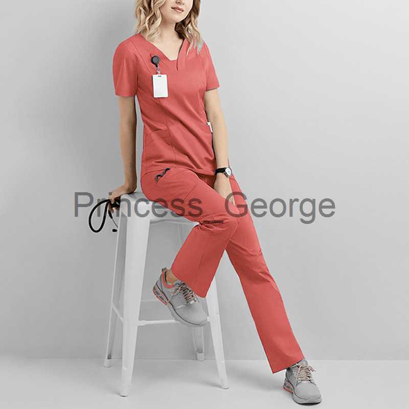 Others Apparel women Surgical Suit Doctor Nurses' Uniform Beauty Salon Stomatological Hospital Overalls Hand Washing Suit x0711