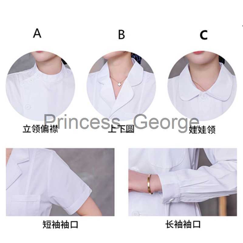 Others Apparel Nurse Doctor's Clothes Women's Fashion Lab Coat Short Sleeve Dress Long Sleeve Medical Uniform x0711