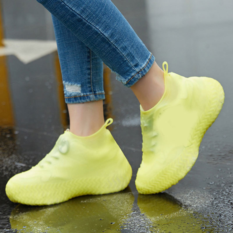 Shoe Parts Accessories 1Pair Reusable Waterproof Rain Shoes Covers Silicone Outdoor Boot Overshoes Walking Cover 230711