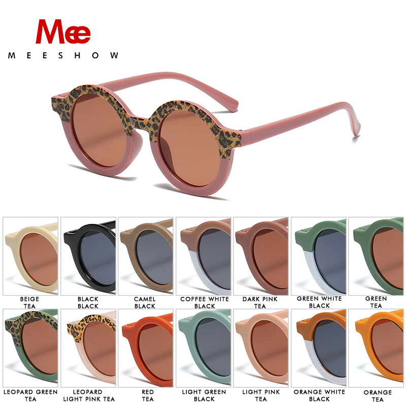 Children sunglasses Boy Girl Cute Leopard Round Sun glasses Kids Vintage French Sunglasses UV400 Protection Classic glass 230710 Z260305