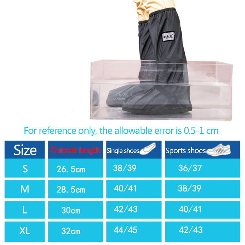 Shoe Parts Accessories Mens Galoshes Rain Cover High Boots Waterproof Thickened Sole Outdoor Cycling Hiking Black PVC Foldable Man 230711