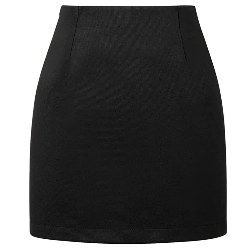 Skirts Autumn Winter Plain Wool Women's Miniskirt Wool Plaid Vintage Office Women's High Waist Pencil Skirt 230710