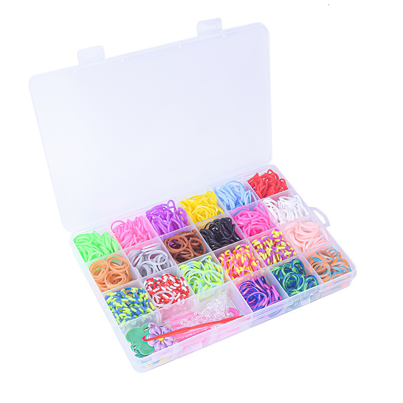 Party Games Crafts Rubber Bands Loom DIY Handmade Bracelet Making Kits Beads Toys for Girls Children Craft Christmas Gifts Weaving Tool Box 230710