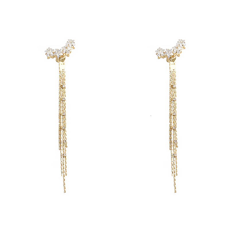 Stud Trend Long Wire Tassel Thread Chain Climb Star Heart Pendants 2023 Korean Drop Earring s Straight Hanging Earings Jewelry 230710