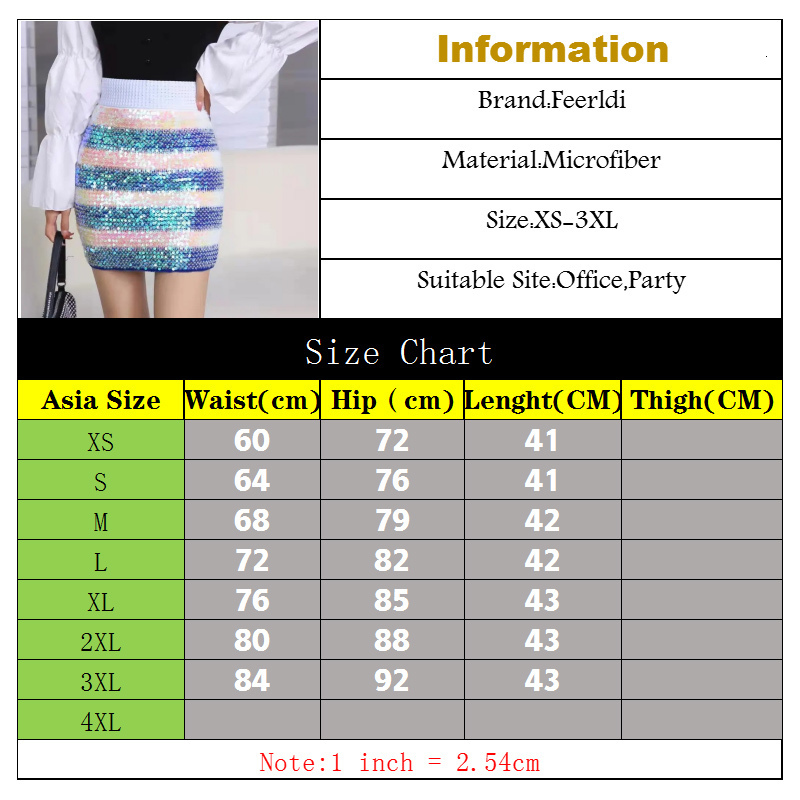 Skirts Women's high waist office Pencil skirt sequins color striped skirt women's Miniskirt women's ultra-thin body skirt 230710