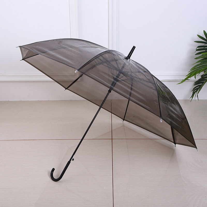 Transparent Umbrellas Clear PVC See Through Umbrellas Long Handle Party Wedding Travel Dating Events J Hook Stick Umbrella W0063