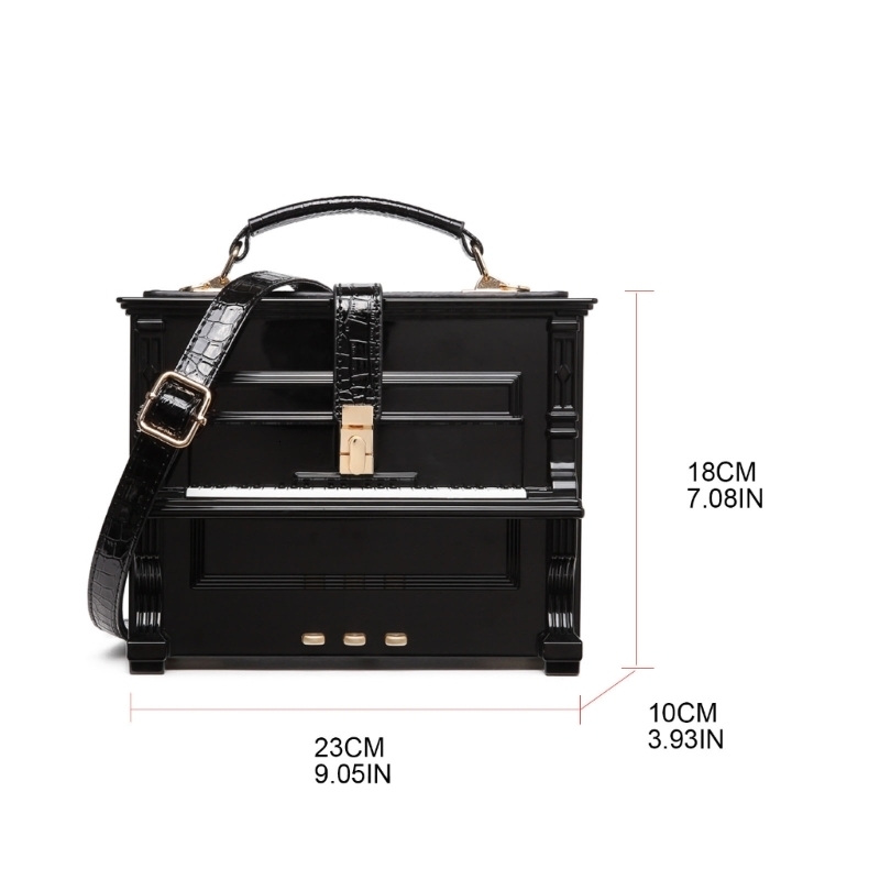 Evening Bags Women Vintage Acrylic Piano Shaped Clutch Box Shoulder Bag Elegant Evening Crossbody Handbag Top Handle Purse 230710