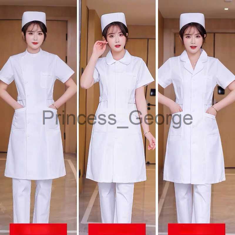 Others Apparel Nurse Doctor's Clothes Women's Fashion Lab Coat Short Sleeve Dress Long Sleeve Medical Uniform x0711