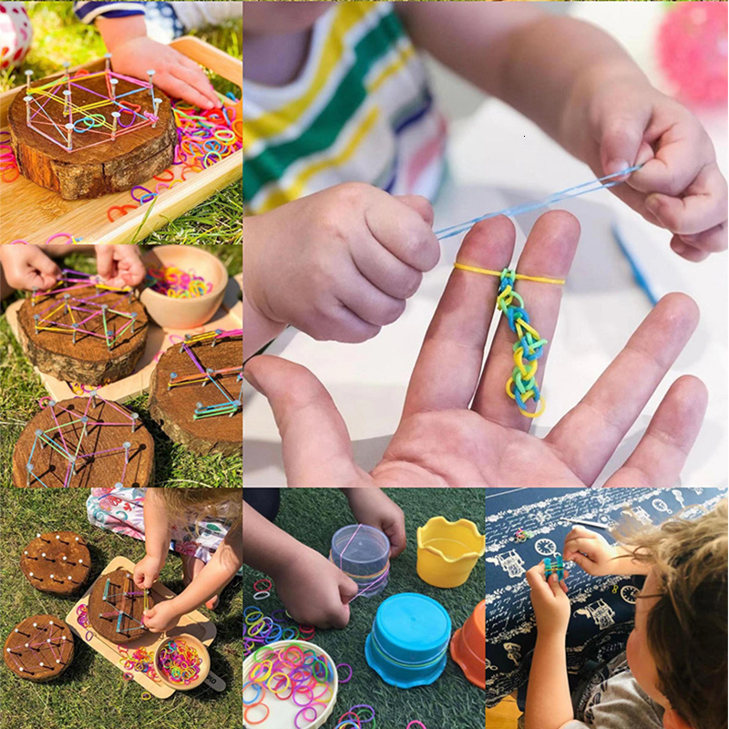 Party Games Crafts Rubber Bands Loom DIY Handmade Bracelet Making Kits Beads Toys for Girls Children Craft Christmas Gifts Weaving Tool Box 230710