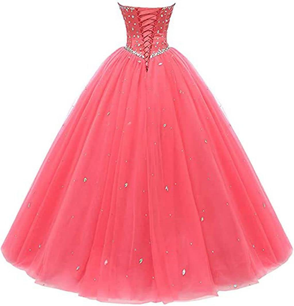 Quinceanera Dresses Princess Sweetheart Crystal Ball Gown with Tulle Lace-up Plus Size Sweet 16 Debutante Party Birthday Vestidos De 15 Anos 145