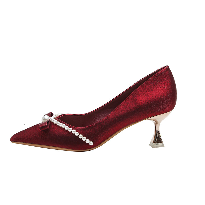 Dress Shoes High Heeled Women Thin Heels French Single Pointy Korean Fashion Wedding Bridesmaid Zapatos De Mujer 230711