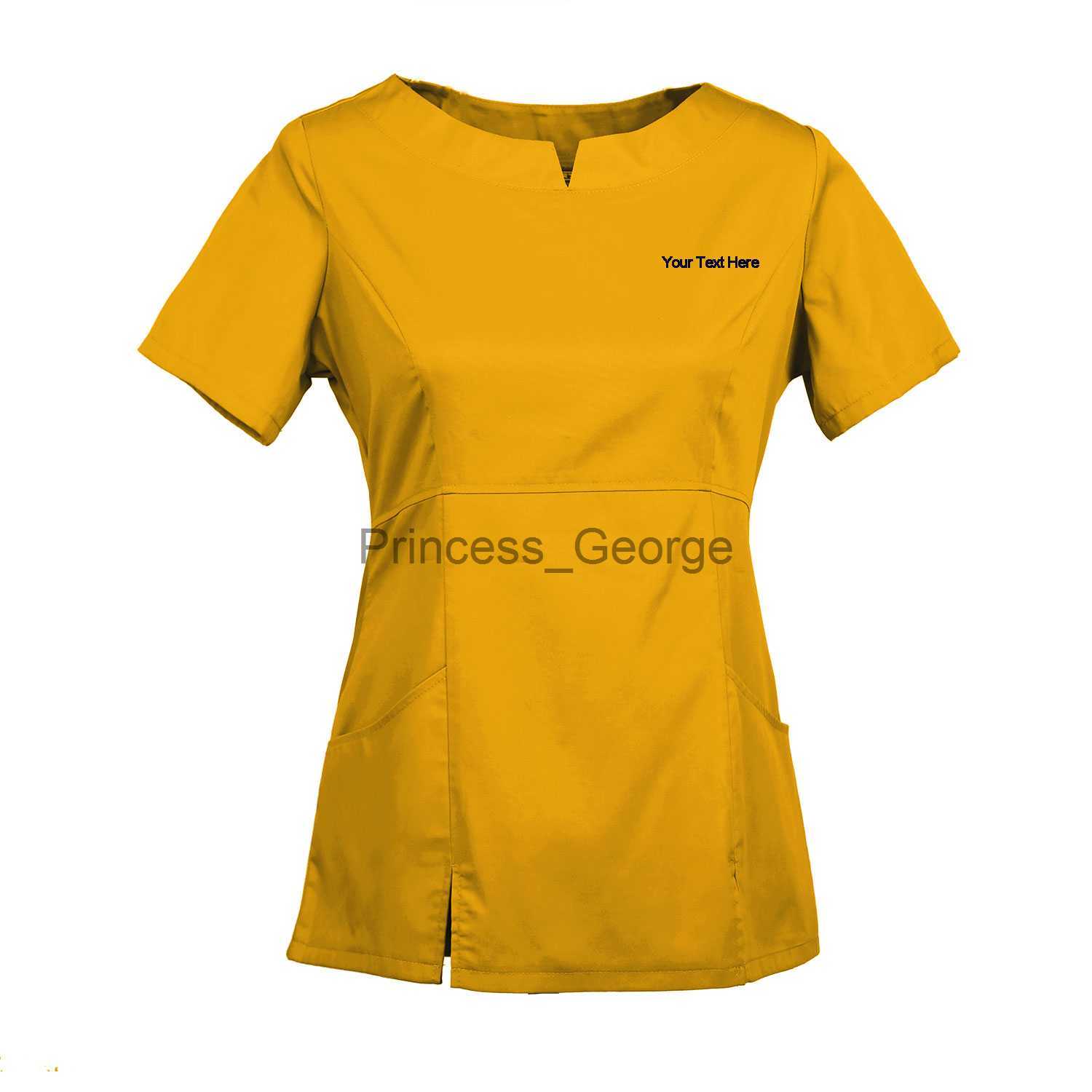 Others Apparel Women's Embroidered Scrub Set Nursing Uniform Set Top and Pants x0711