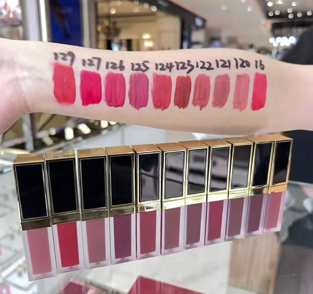 High Quality Brand Liquid Lip Luxe Matte Rouge 6ml 16-120-121-122-123-124-125-126-127-129 Moisturizing Poppy Shine lip stick