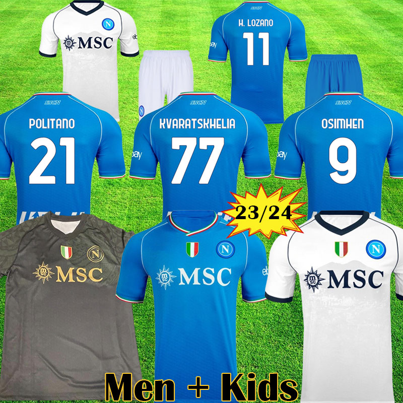 23 24 NAPOLI soccer jerseys CAMPIONI D'ITALIA Maglia Naples 2023 2024 ZIELINSKI OLIVERA KVARATSKHELIA KIDS FOOTBALL SHIRT OSIMHEN LOZANO SSC Napoli Maillots de foot, League home
23 24 NAPOLI soccer jerseys CAMPIONI D'ITALIA Maglia Naples 2023 2024 ZIELINSKI OLIVERA KVARATSKHELIA KIDS FOOTBALL SHIRT OSIMHEN LOZANO SSC Napoli Maillots de foot, League home