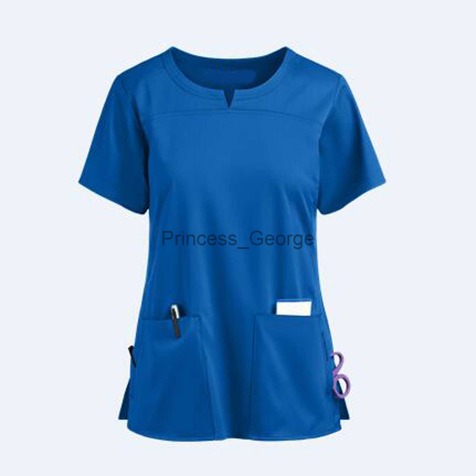 Others Apparel Women's Nursing Uniform Tshirts Tops Short Sleeve Pocket Care Workers Scrubs Medical Working Uniform Nursing Workers Scrubs Tops x
