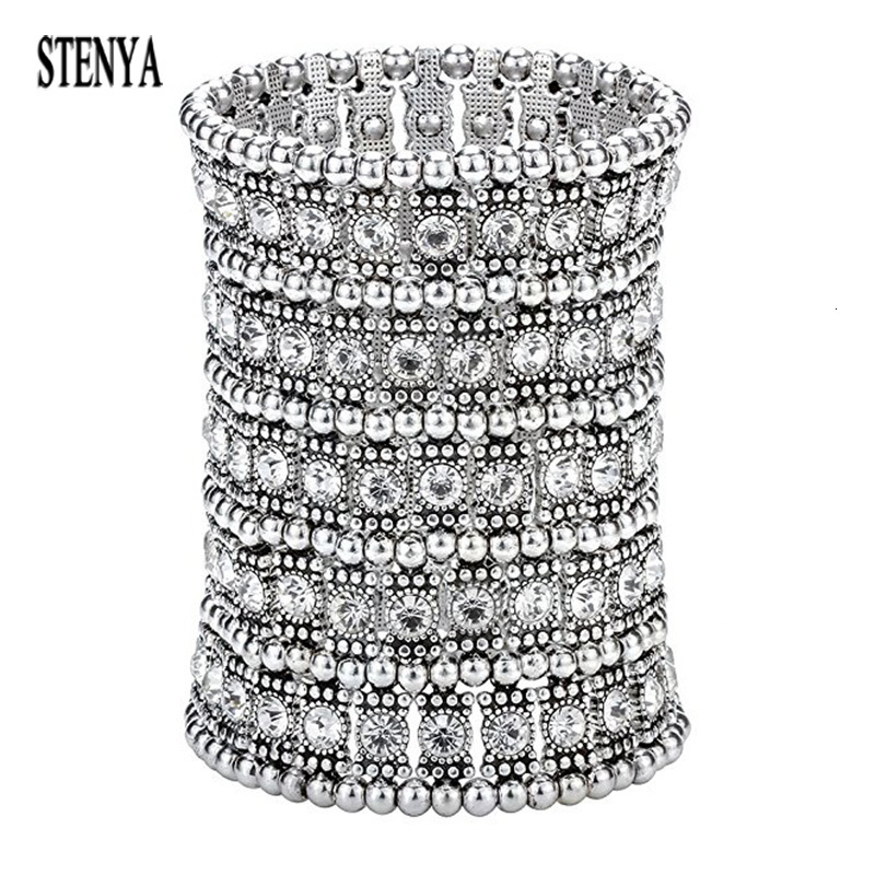 Chain STENYA 5 Rows Multilayer Bracelet Bangles Strands Expandable Openable Fil Stretch Exaggeration Jewelry Wedding Party Cuff Retro 230710