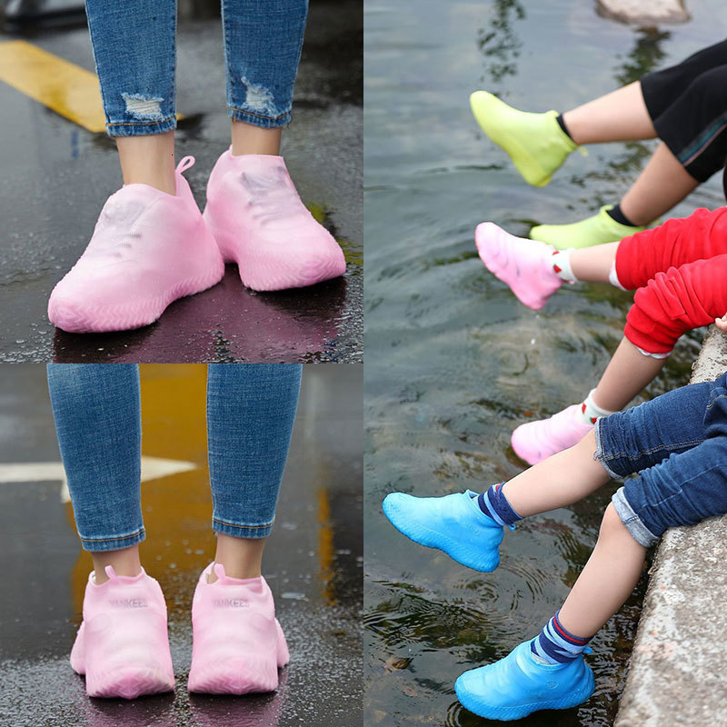 Shoe Parts Accessories 1Pair Reusable Waterproof Rain Shoes Covers Silicone Outdoor Boot Overshoes Walking Cover 230711