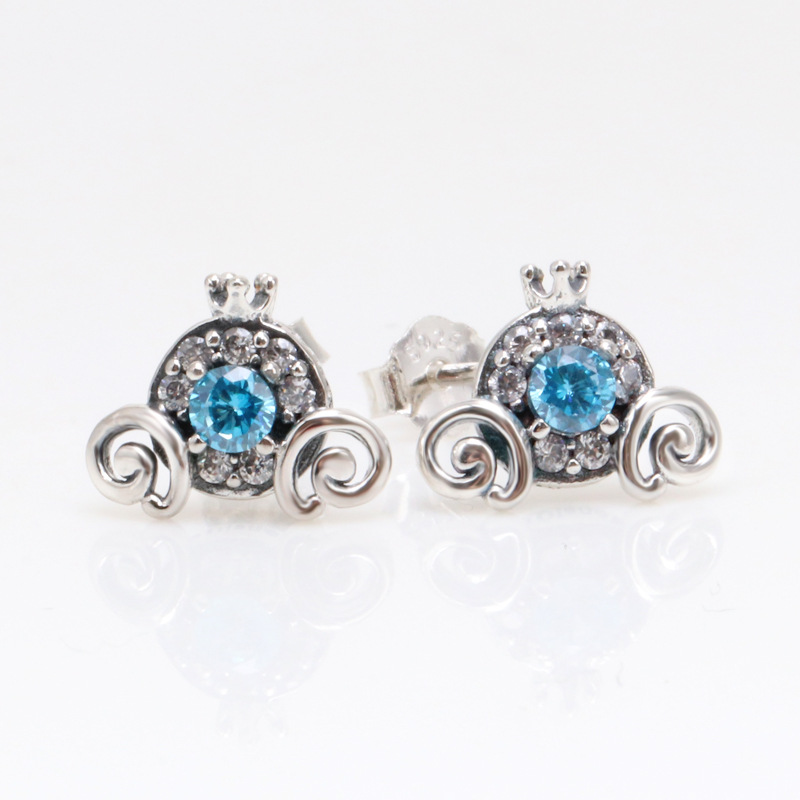 Women's Plated Pumpkin Stud Earrings with Sparkling Crystal Accents - Ideal Gift for Valentine's Day & Christmas