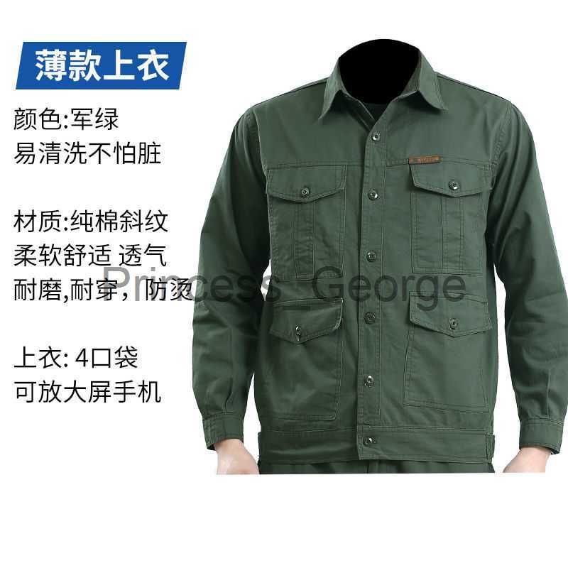 Others Apparel Summer long thin with pure cotton overalls mechanics wear labor insurance clothing work clothes of outdoor man united x0711