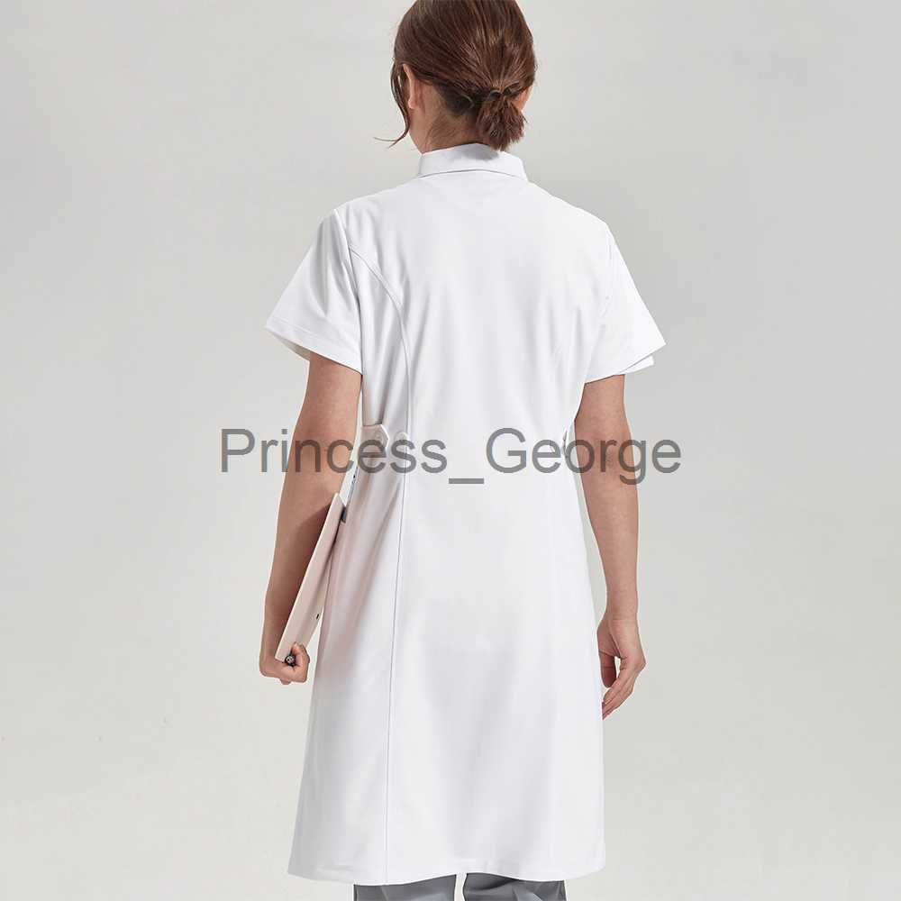 Others Apparel Nurse Dress Scrubs Vitality Healthcare Tunic White Women Pet Vet Beautician Work Uniform Style Nursing Robe Dresses 80301 x0711