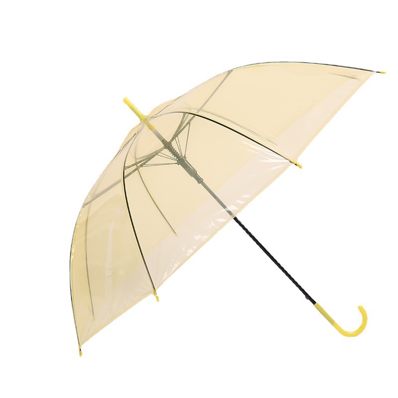 Transparent Umbrellas Clear PVC See Through Umbrellas Long Handle Party Wedding Travel Dating Events J Hook Stick Umbrella W0063