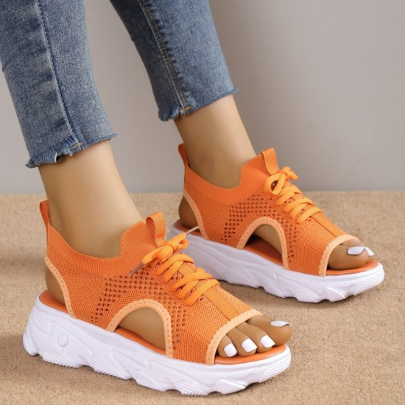 Sandals Sandal Women Summer Casual Platform Shoes Thick-Soled Lace-Up Sandalias Open Toe Beach Shoes for Women Zapatos Mujer 230710