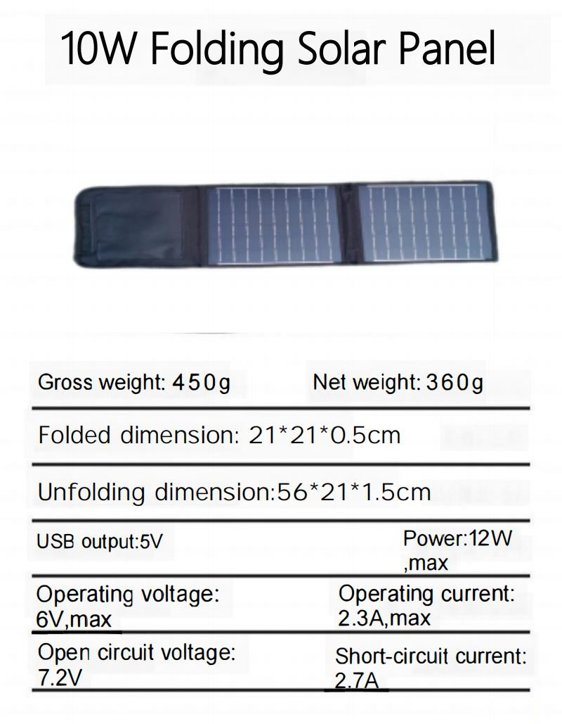 10W 20W Portable Solar Panel Charger Photovoltaic Cells with Dual USB 5v Output Waterproof ETFE Monocrystalline for Smartphone Camping Lights Power Ba