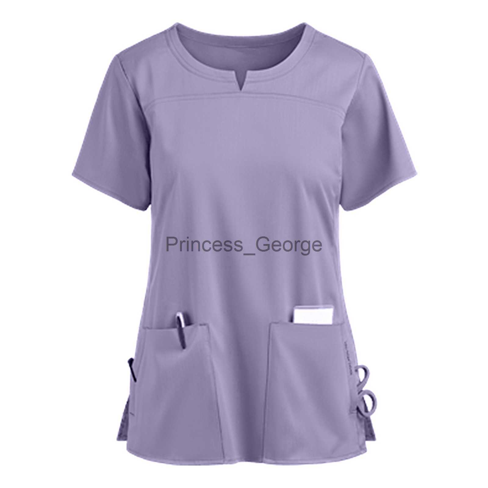 Others Apparel Women's Nursing Uniform Tshirts Tops Short Sleeve Pocket Care Workers Scrubs Medical Working Uniform Nursing Workers Scrubs Tops x